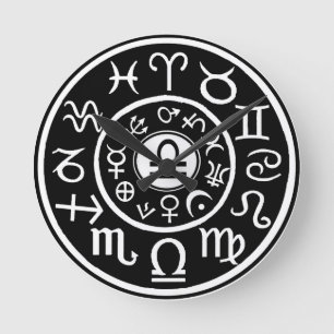 Libra Zodiac Round Clock