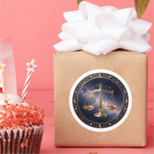 Libra Zodiac Scales Classic Round Sticker