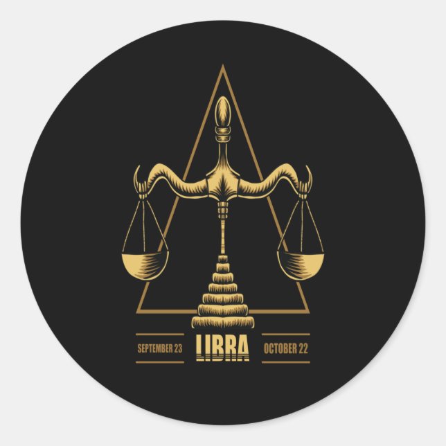 Libra Zodiac Sign Classic Round Sticker (Front)