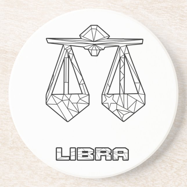 Libra  Zodiac Sign Coaster (Front)