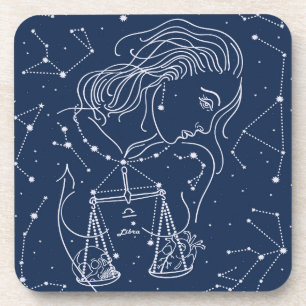 Libra zodiac sign coaster