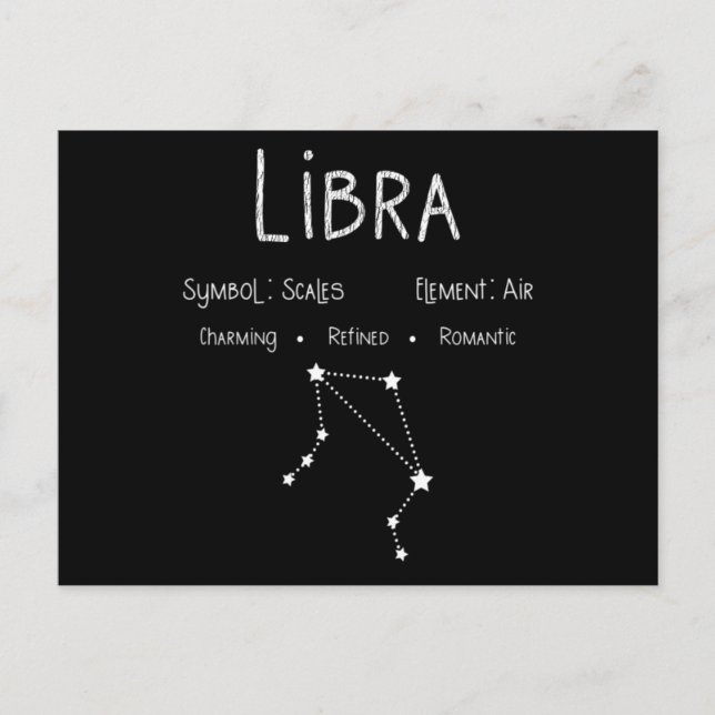 Libra Zodiac Sign Constellation Astrology Gift Postcard (Front)