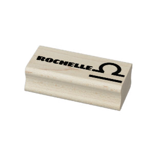 Libra Zodiac Sign Cool Personalized Name Text Word Rubber Stamp