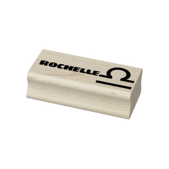 Libra Zodiac Sign Cool Personalized Name Text Word Rubber Stamp (Stamp)