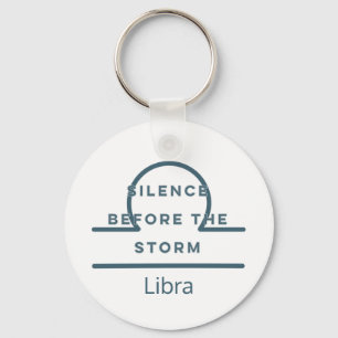 Libra Zodiac Sign Fun Quote Blue Text Birthday Keychain