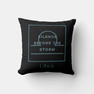 Libra Zodiac Sign Fun Quote Blue Text Birthday Throw Pillow