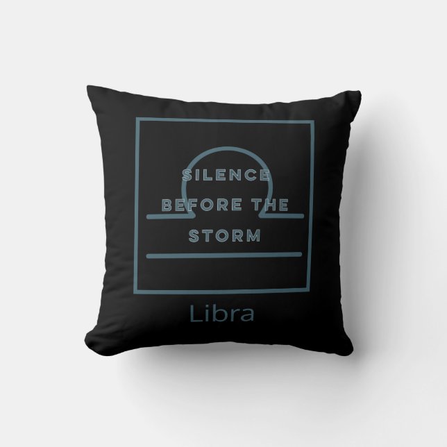 Libra Zodiac Sign Fun Quote Blue Text Birthday Throw Pillow (Front)