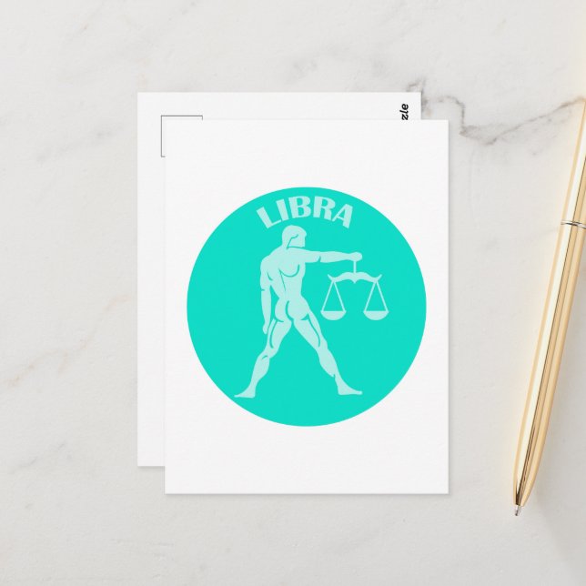Libra, Zodiac Sign, Horoscope, Astrology Postcard (Front/Back In Situ)