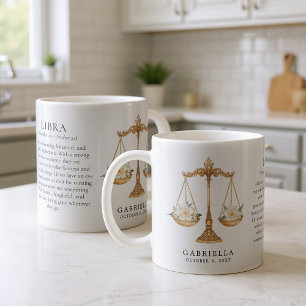 Libra Zodiac Sign Horoscope Personalized Gift Coffee Mug