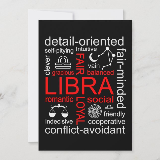 Libra Zodiac Sign Invitation (Front)