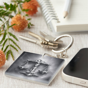 libra zodiac sign keychain