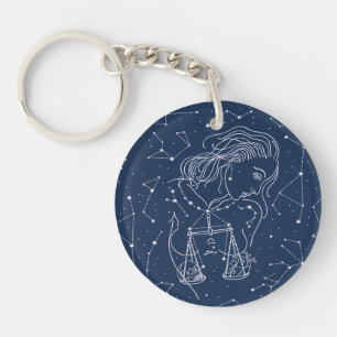 Libra Zodiac Sign Keychain