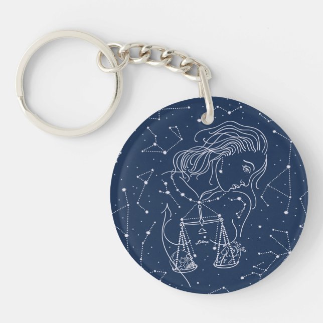 Libra Zodiac Sign Keychain (Front)