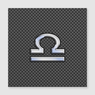 Libra Zodiac Sign on Black Carbon Fiber Print