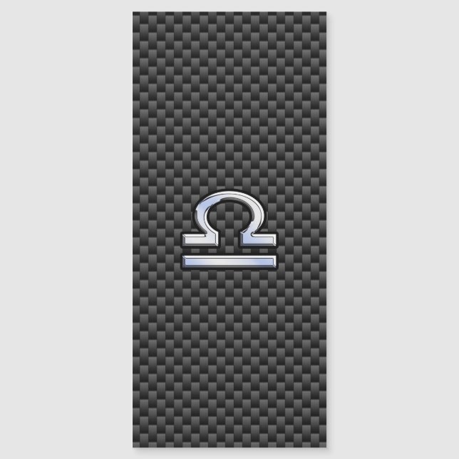 Libra Zodiac Sign on Black Carbon Fibre Print (Front)