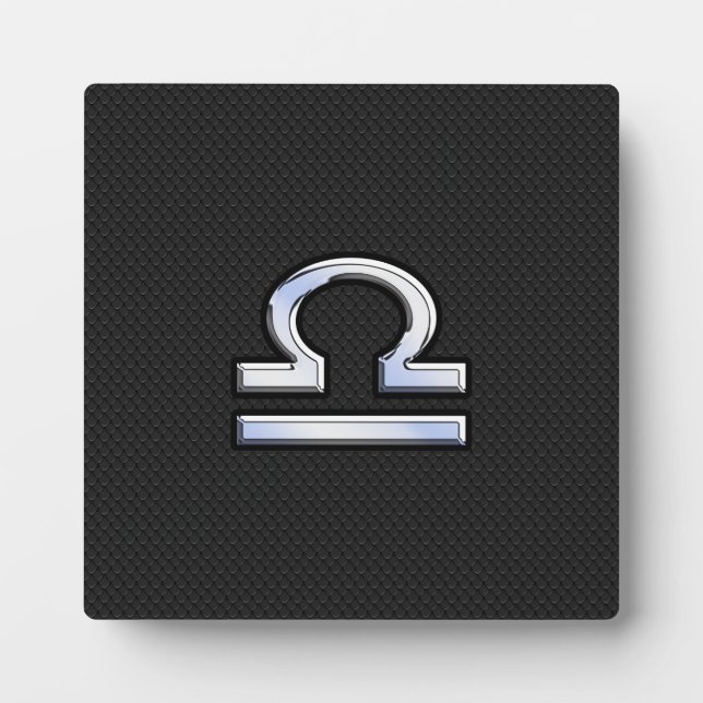 Libra Zodiac Sign on Black Snake Skin Decor Plaque (Front)