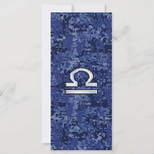 Libra Zodiac Sign on blue digital camo (Front)