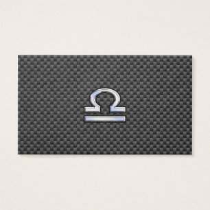 Libra Zodiac Sign on Carbon Fibre Print