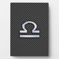 Libra Zodiac Sign on Carbon Fibre Style