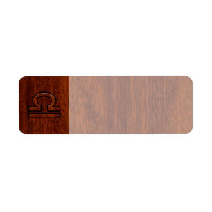 Libra Zodiac Sign on Mahogany Style Print
