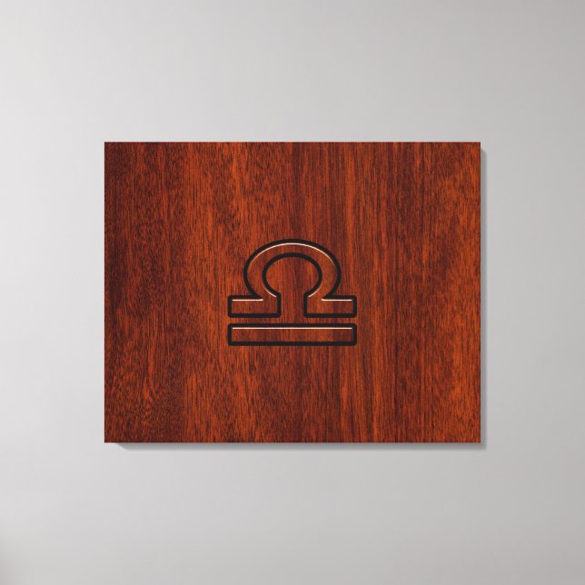Libra Zodiac Sign on Mahogany Style Print (Front)