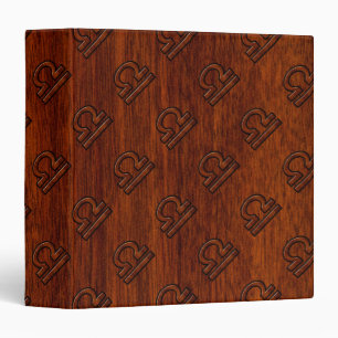 Libra Zodiac Sign on Mahogany Style Print Binder