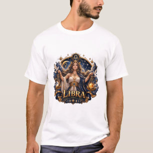 Libra Zodiac Sign Scales Celestial Astrology T-Shirt
