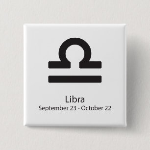 Libra zodiac sign September 23 - October 22 2 Inch Square Button