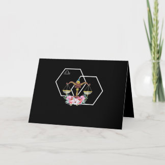 Libra Zodiac Sign September October Birthday Card