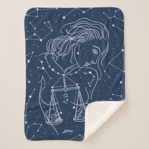 Libra zodiac sign sherpa blanket
