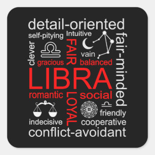 Libra Zodiac Sign Square Sticker