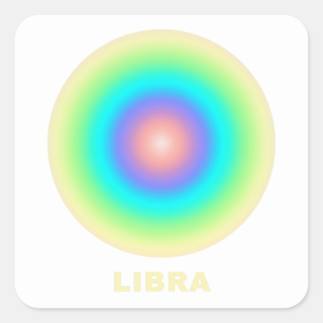 Libra Zodiac Sign Stylish Gradient   Square Sticker (Front)