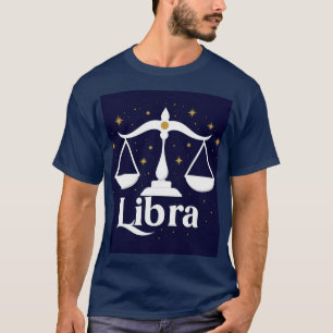 Libra Zodiac Sign Symbol with Stars and Scales T-Shirt