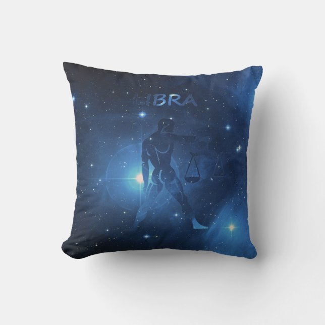 Libra zodiac sign throw pillow (Front)