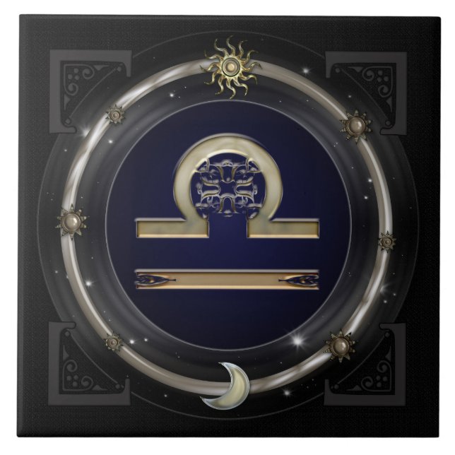Libra Zodiac Sign Tile (Front)