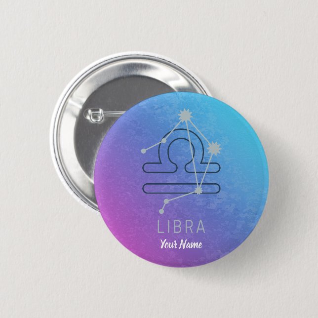 Libra Zodiac Star Sign Horoscope Constellation 2 Inch Round Button (Front & Back)