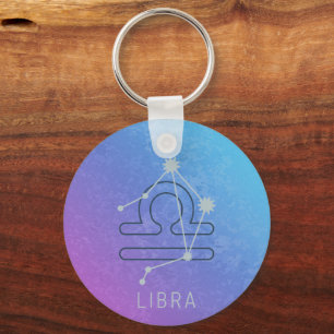 Libra Zodiac Star Sign Horoscope Constellation Keychain