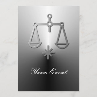 Libra Zodiac Star Sign Silver Party Invitation