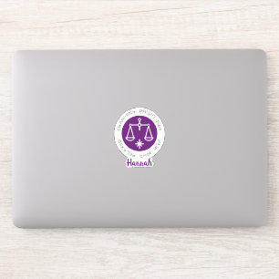 Libra Zodiac Star Sticker en pourpre