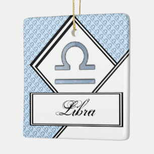 Libra Zodiac Symbol Element by Kenneth Yoncich Ceramic Ornament