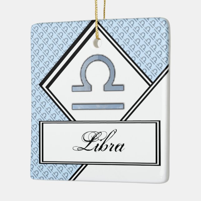 Libra Zodiac Symbol Element by Kenneth Yoncich Ceramic Ornament (Left)