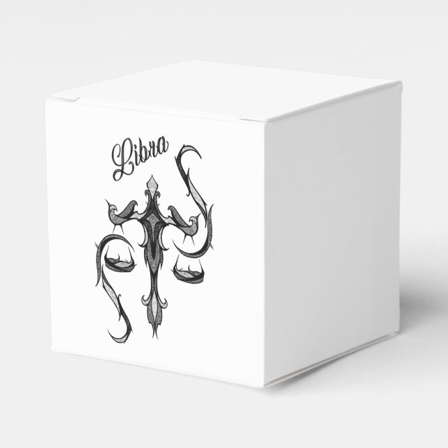 Libra Zodiac Symbol Favor Box (Front Side)