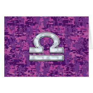 Libra Zodiac Symbol Fuchsia Pink Digital Camo