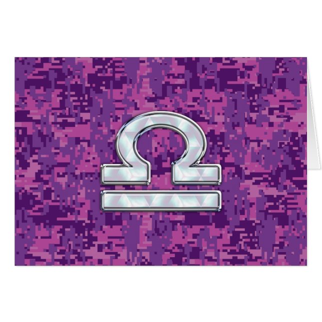 Libra Zodiac Symbol Fuchsia Pink Digital Camo (Front Horizontal)