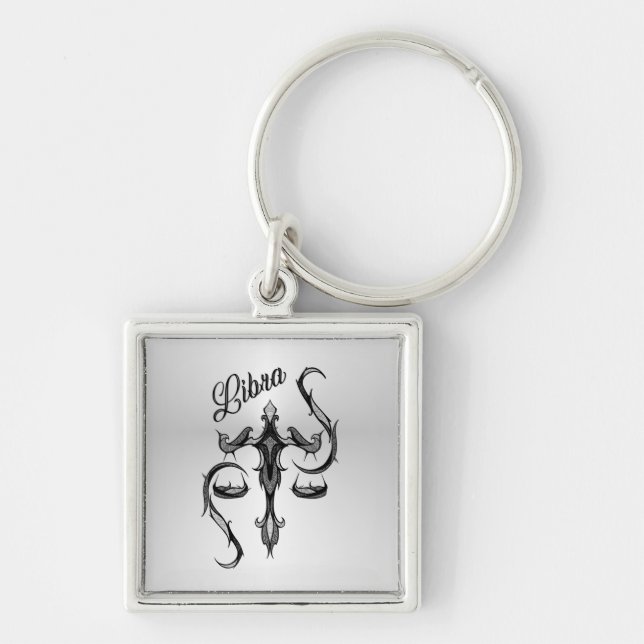 Libra Zodiac Symbol Keychain (Front)