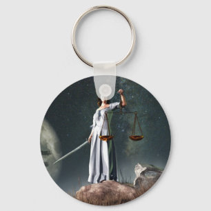 Libra Zodiac Symbol Keychain