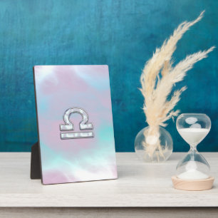 Libra Zodiac Symbol Mother of Pearl Style Plaque