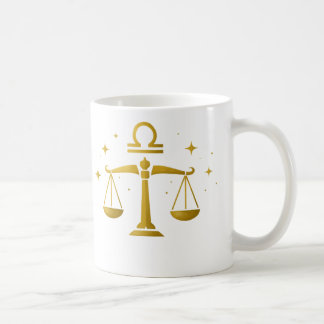 Libra Zodiac Symbol Mug – Golden Balance Design –