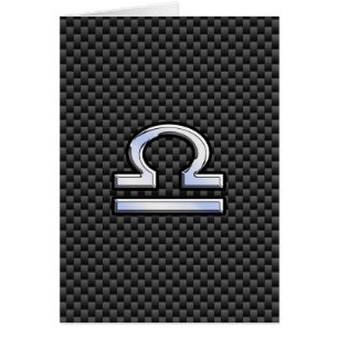 Libra Zodiac Symbol on Carbon Fibre Decor