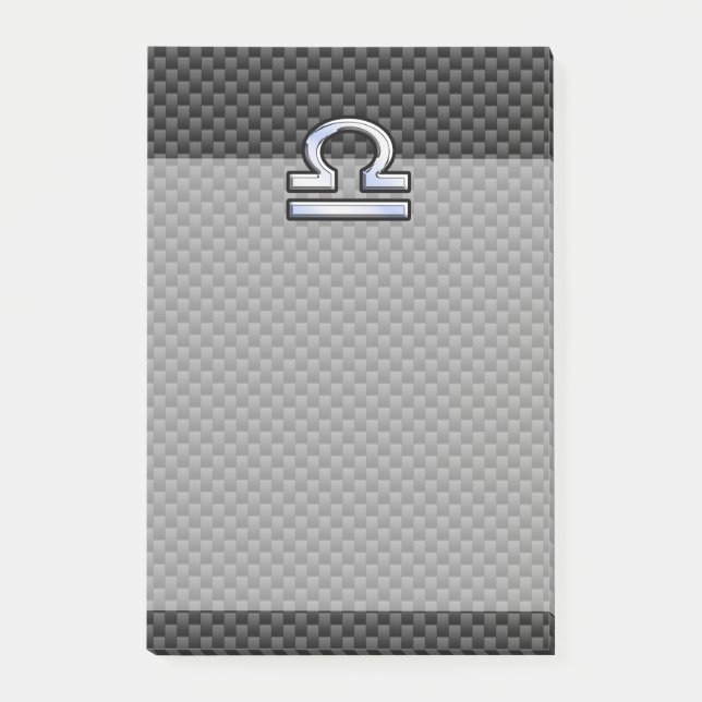 Libra Zodiac Symbol on Carbon Fibre Decor Post-it Notes (Front)